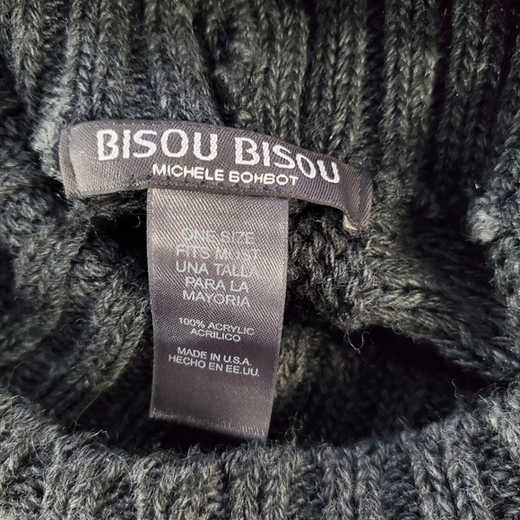 Bisou Bisou Turtleneck Fringe Hem Boho Knit Poncho Sweater One Size Fits Most - Picture 2 of 6
